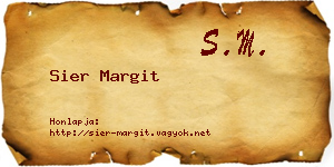 Sier Margit névjegykártya