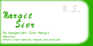 margit sier business card